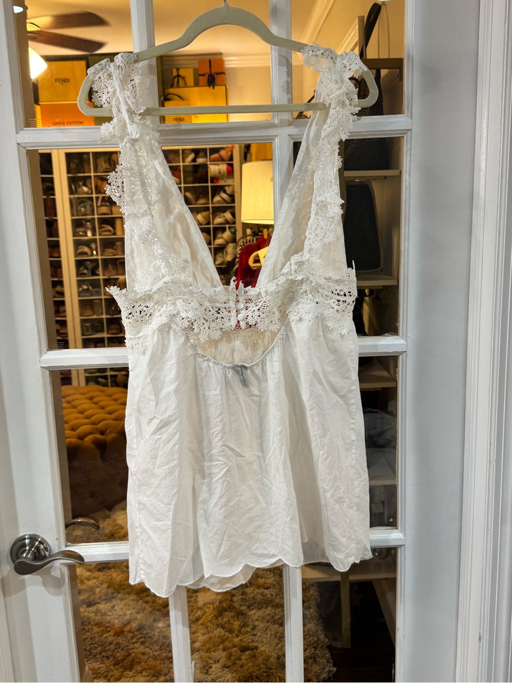 👙🤿🌴 ASOS White Lace-Trim V-Neck Mini Dress Coverup 🌴🤿👙 - Picture 9 of 12